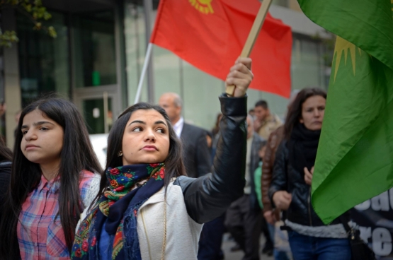 Rassemblement de solidarité à Buxelles le 11 octobre. (Photo Solidaire, Vinciane Convens)