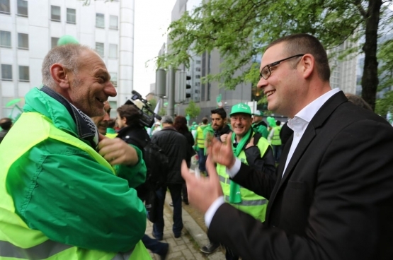 Charles Michel tente de contrer les mauvais sondages par un « show bonnes nouvelles ». (Photo Solidaire, Salim Hellalet)