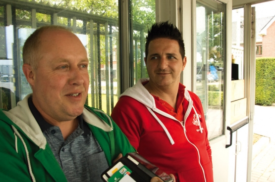 David Scheveneels, le jeune délégué principal de la FGTB, et Dirk Nys, son homologue un peu plus âgé de l’ACV (CSC), (Photo Solidaire, Dirk Henrard)