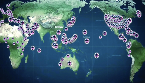 Les bases militaires étasuniennes dans le monde. 