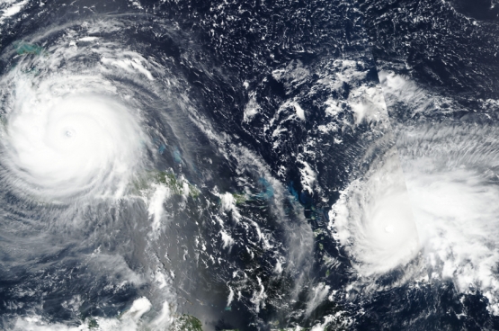 Les ouragans Irma (Ouest) et Jose (Est), 8 septembre 2017, Antilles. (Photo NASA)