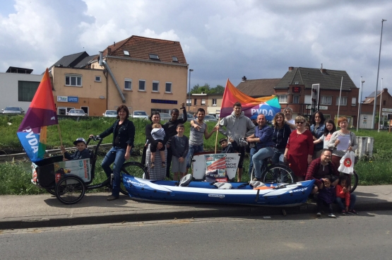 La gratuité des transports publics est une revendication prioritaires du PTB à Louvain. (Photo PTB Louvain)