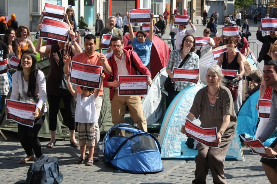 Le PTB mène des actions pour faire baisser les loyers depuis des années. (Photo PTB Bruxelles)