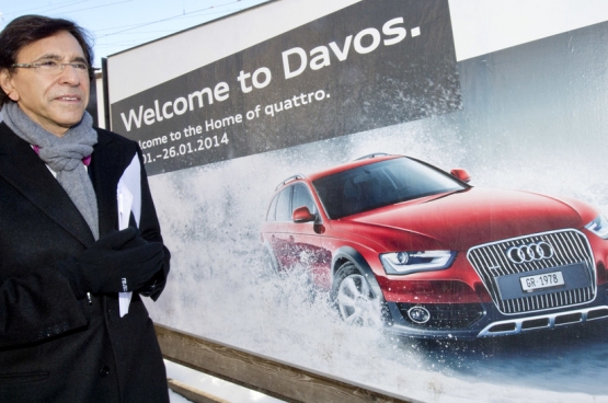 Elio Di Rupo, alors Premier ministre, vantait le système fiscal belge aux patrons des multinationales au Sommet de Davos. (Photo Belga)