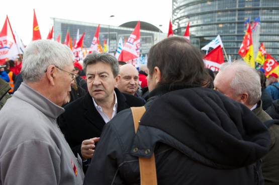 Jean-Luc Mélenchon, leader de La France Insoumise, en première ligne contre la politique néolibérale du président Macron (Photo GUE/NGL).