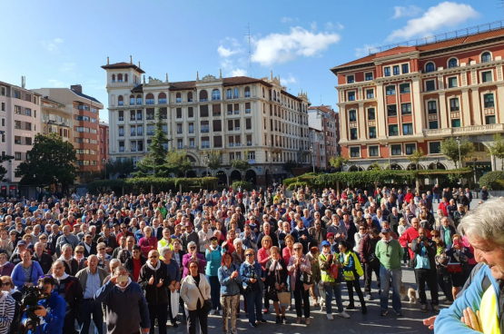 Rassemblement du lundi 21 octobre à Baracaldo (Bilbao). Photo : Coordinadora Estatal por la Defensa del Sistema Público de Pensiones.