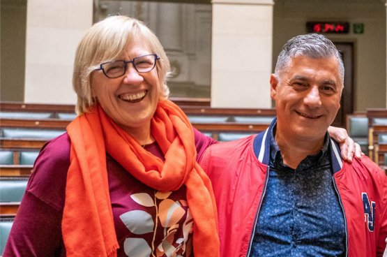 Maria Vindevoghel et Roberto d’Amico. (Photo Solidaire, Stefaan Van Parys)