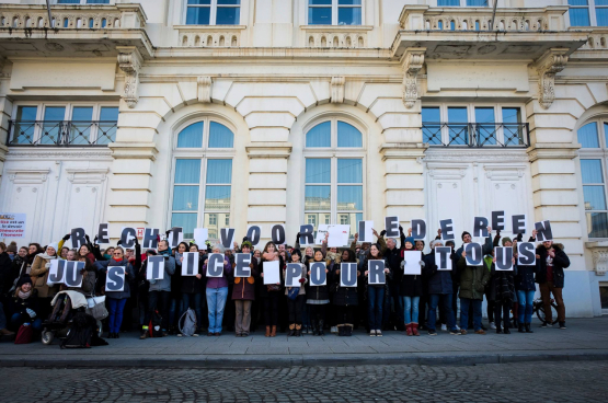 Le monde de la justice était déjà en action en 2018 pour dénoncer le manque de moyens et la justice de classe. La régionalisation aggraverait la situation. (Photo : Progress Lawyers Network)