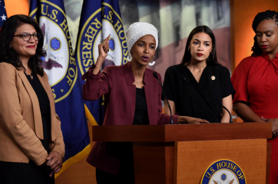 "The Squad" est composé de Rashida Tlaib, Ilhan Omar, Alexandria Ocasio-Cortez et Ayanna Pressley. La nouvelle gauche obtient beaucoup de nouveaux représentants au Parlement américain. (Photo Belga)