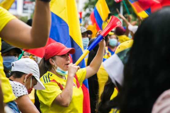 Le 1er Mai dernier a été, en Colombie, l'occasion pour le peuple de manifester son opposition aux réformes libérales du gouvernement. (Photo Juan Gonzalez) 