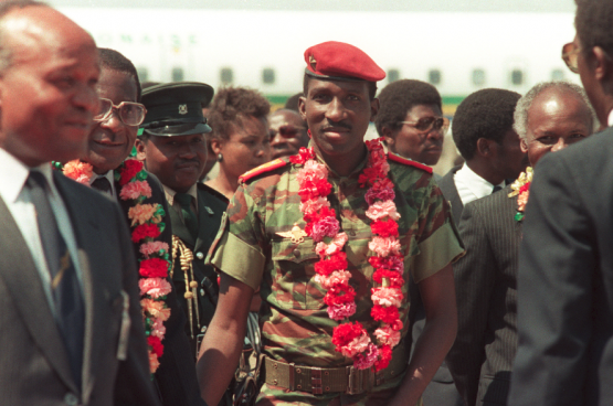 Le président Thomas Sankara en 1986, un an avant son assassinat. (Photo AFP)