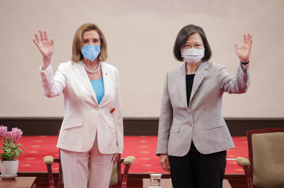 Nancy Pelosi, la présidente de la Chambre des représentants américaine, rencontre Tsai Ing-Wen, la présidente de Taïwan. (Photo Belga)