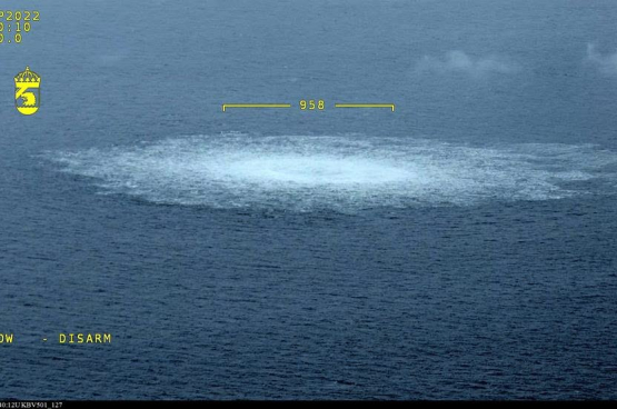 Explosion de Nord Stream. Image prise par les gardes côtes suédois.