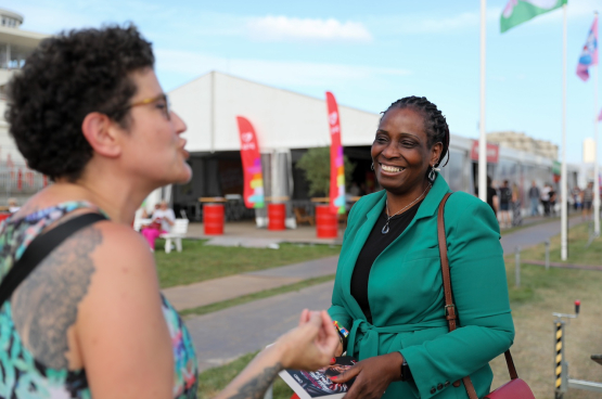Rachel Keke est venue à ManiFiesta pour la troisième fois en septembre dernier. (Photo Solidaire, Sophie Lerouge) 