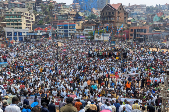 Manifestation à Bukavu contre l'invasion des forces rwandaises à l'Est du Congo. (Photo Reuters)