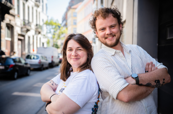 Charlotte Verheyden et Wannes Soete. (Photo Solidaire, Sofia Touhami)